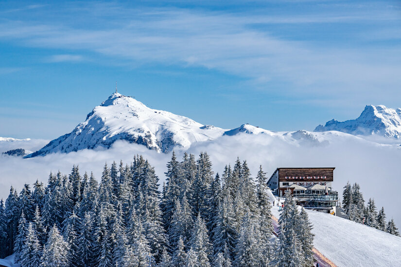 Landschaft Skigebiet Winter Hahnenkamm