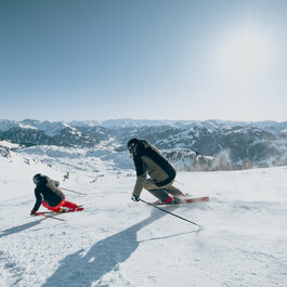 2 Skifahrer auf der Piste
