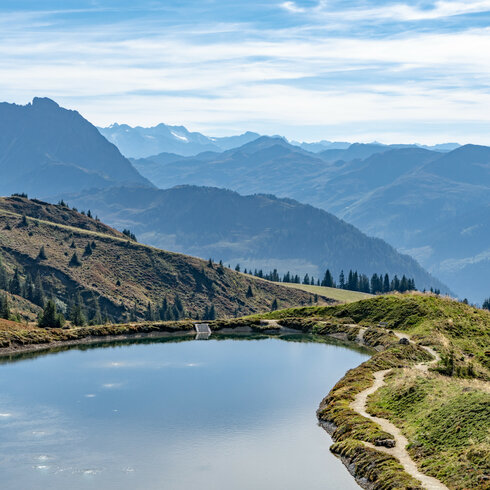 Ein weißer Flurbereich mit einer offenen Garderobe, Kissen und einem kleinen schwarzen Schild
