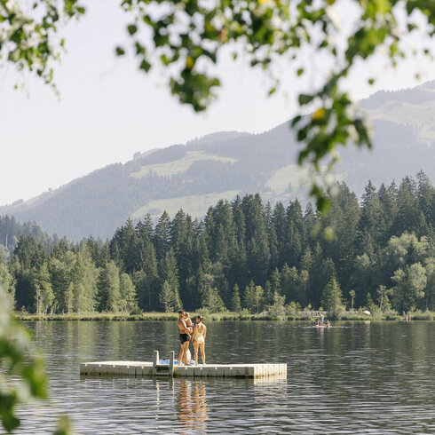 Schwimmen im Schwarzsee in Kitzbühel